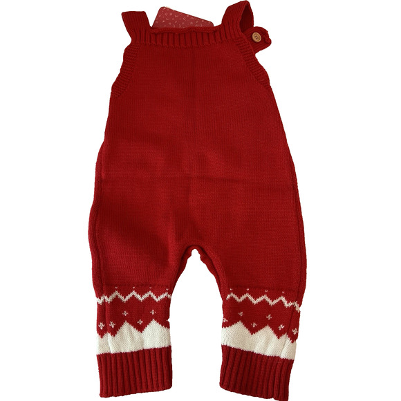 Patpat unisex Christmas‎ newborn knitted reindeer embroidery sleeveless jumpsuit - Picture 2 of 4
